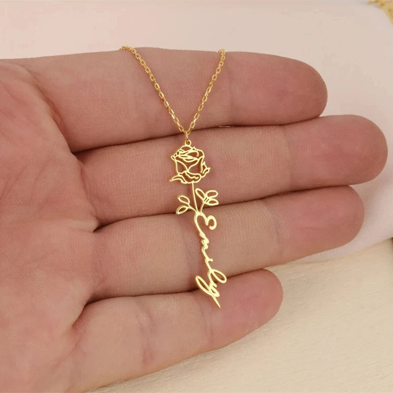 Custom Month Flower Necklace