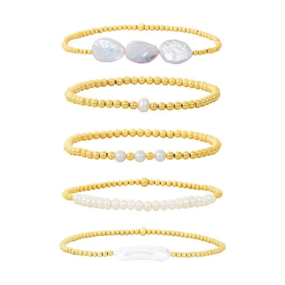 18K Gold Plated WATERPROOF Freshwater Pearl Bracelets