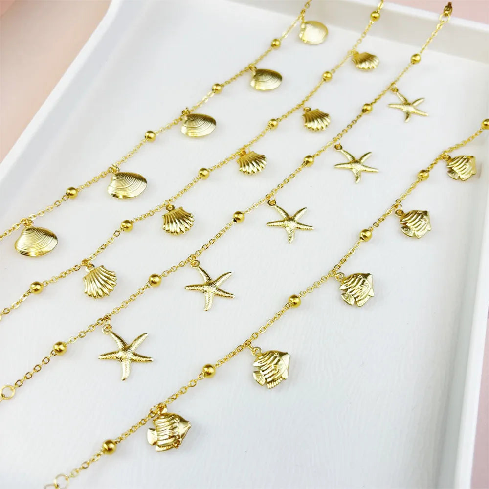 18K Gold Ocean Anklets Waterproof