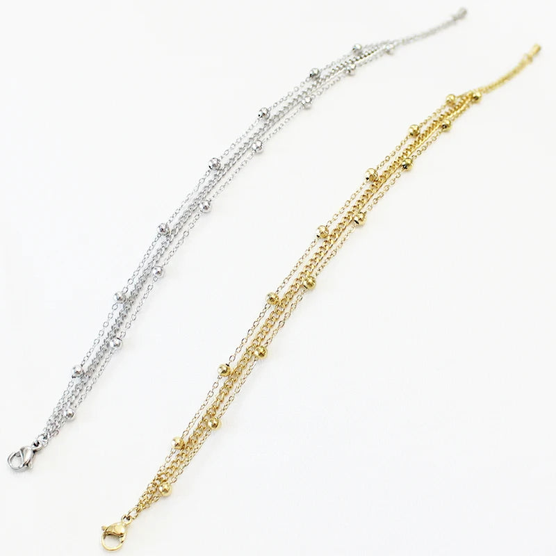 Bead Wrapped Chain 18k Gold-plated Waterproof Bracelet
